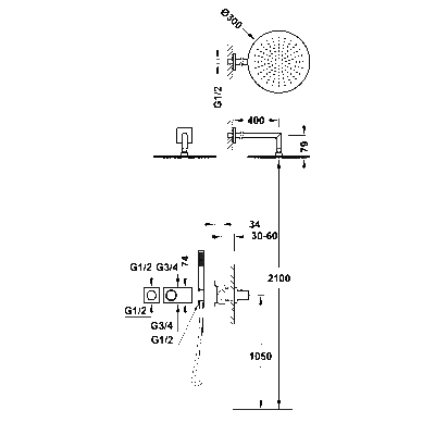 Douche exclusive block system 300