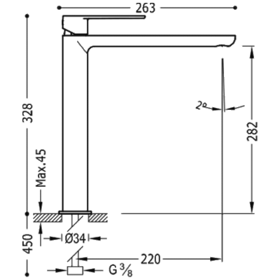 Mitigeur lavabo loft colors 328